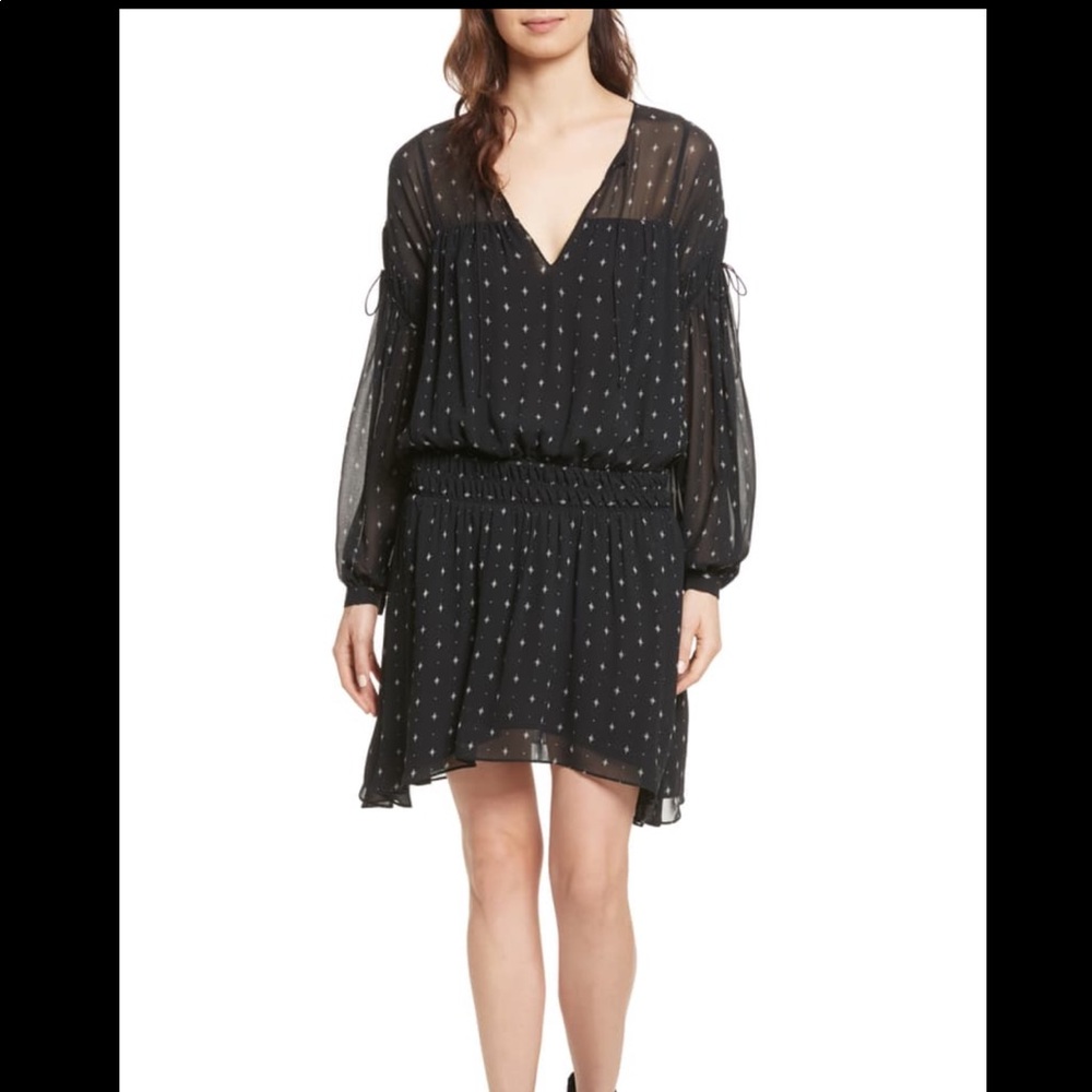 Joie smock waist chiffon dress (Sz L)